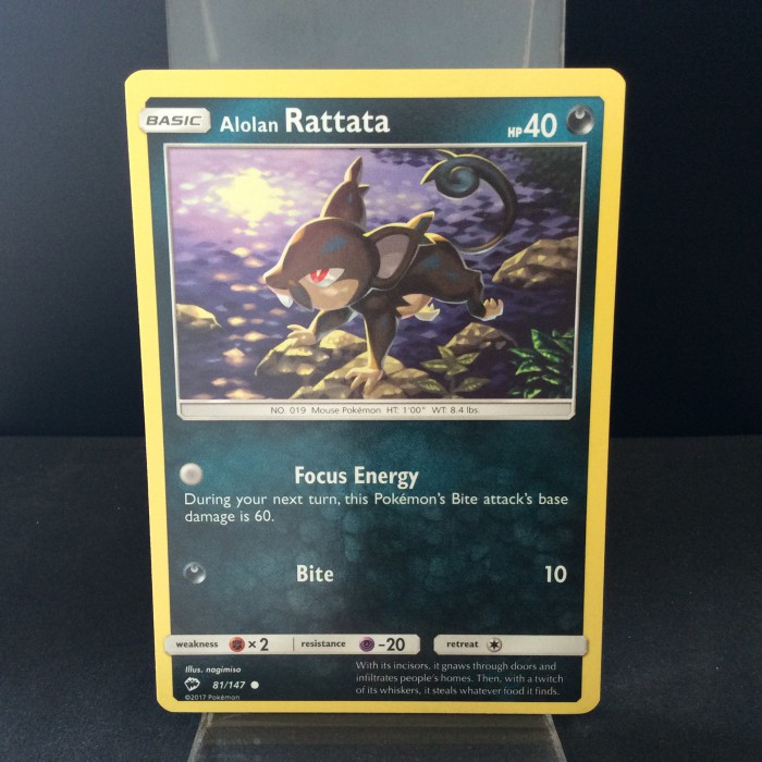 Alolan Rattata - Sun & Moon Burning Shadows - 81/147 - English - Near ...
